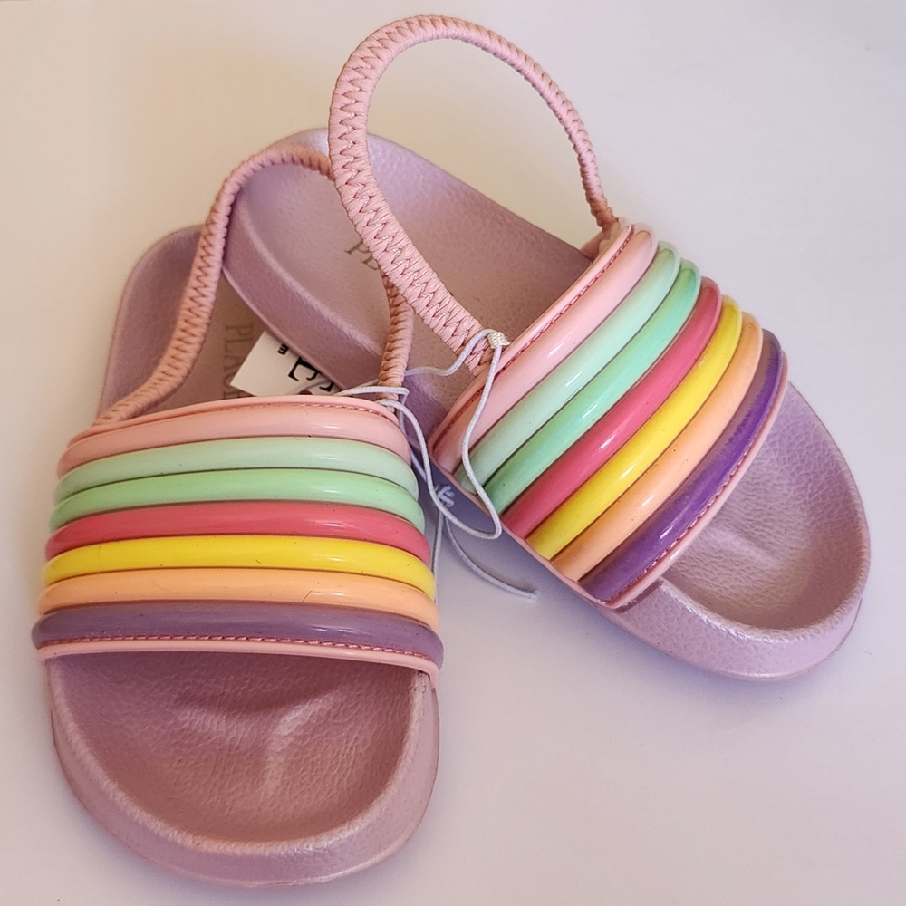 The Children's Place Pink and Purple Slide Sandals